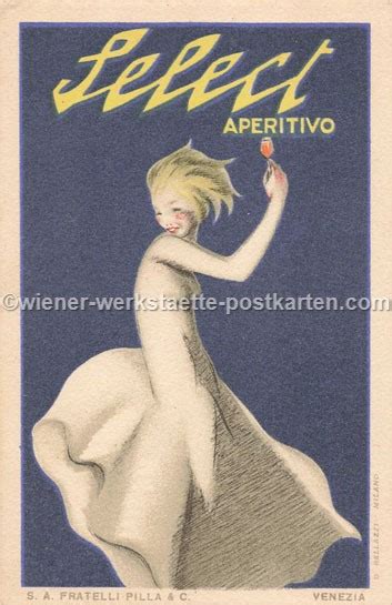 Select Aperitivo um 1925 Wiener Werkstätte Postkarten