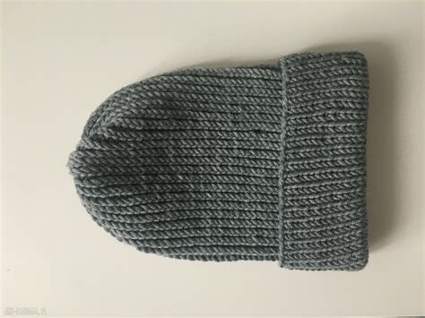 Classy knit Czapka zimowa wełniana na drutach z wełny merino