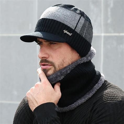 New Winter Wool Hat And Scarf Set For Men Women Winter Hats For Men