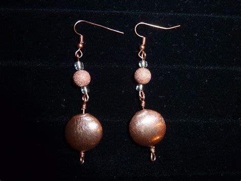 Copper Lady Earrings Dangle Earrings With Copper Beads Etsy