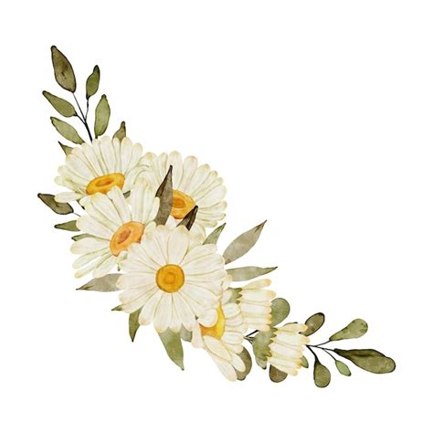 Premium PSD Watercolor Daisy Floral Arrangement Decoration