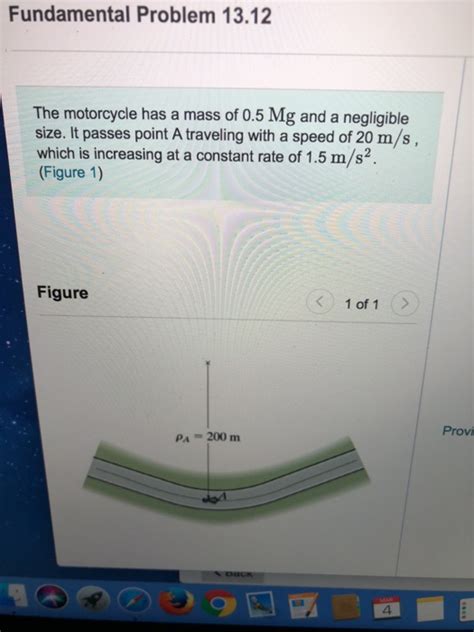 Solved Fundamental Problem 1312 The Motorcycle Has A Mass