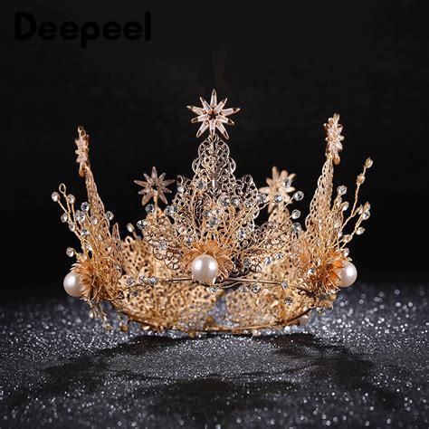 Deepeel 1pc tiaras pérola de cristal do vintage headwear artesanato