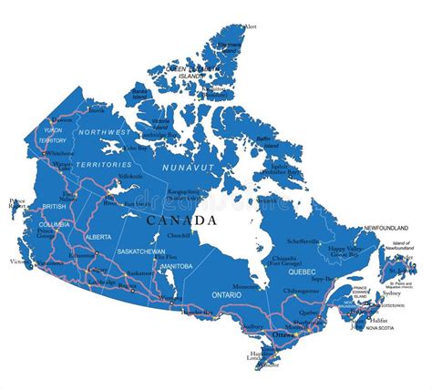 Canada Color Map Stock Vector Illustration Of Central 6342147