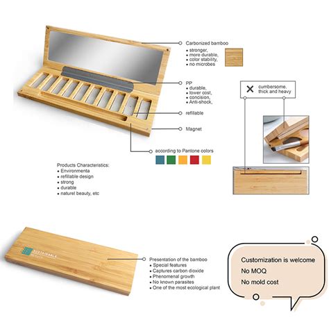 Oem Brand Cosmetics Makeup Manufactory Biodegradable Bamboo Magnetic