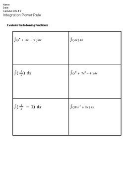 Integration Power Rule by noor qassab | TPT