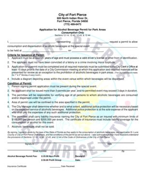 Fillable Online Permit Application Application For Alcohol Beverage