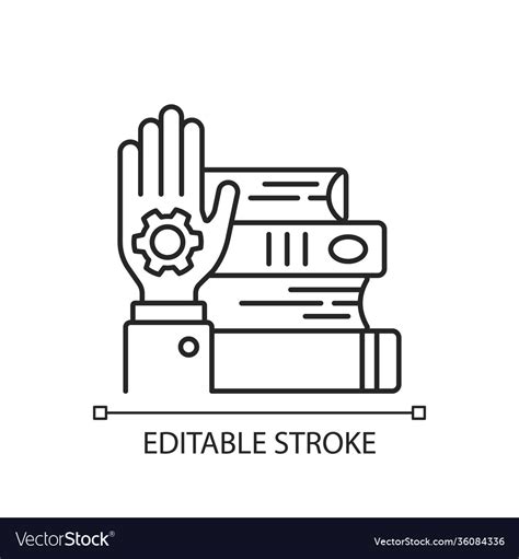 Hands On Learning Linear Icon Royalty Free Vector Image