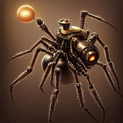 Portrait Shot Of A Steampunk Robot Spider Unreal Stable Diffusion