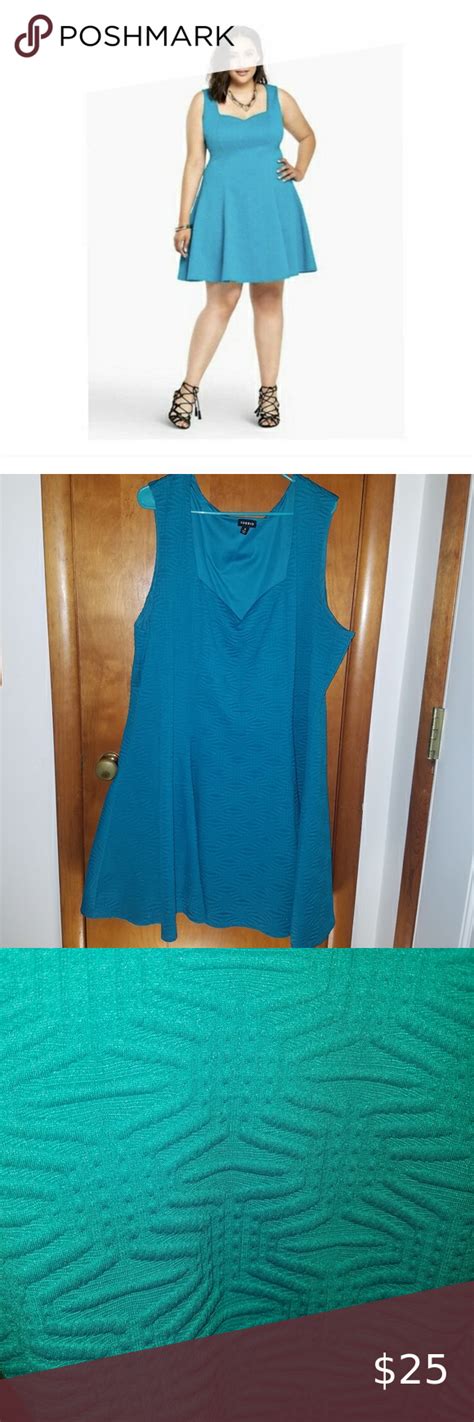 Torrid Teal Texture Skater Dress Clothes Design Skater Dress Dress