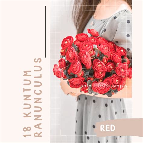 Jual 18 KUNTUM RANUNCULUS MIX COLOR Mawar Bulat Rose Artificial Flower