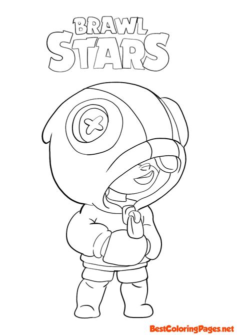 Brawl Stars Leon Coloring Page Free Printable Coloring Pages