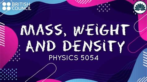 Mass Weight And Density Chapter 4 Gce O Level Physics Youtube