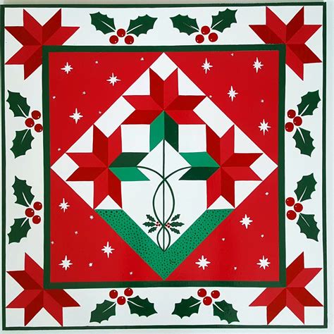 Holly Poinsettia Barn Quilt Designs Barn Quilt Patterns Barn Quilts