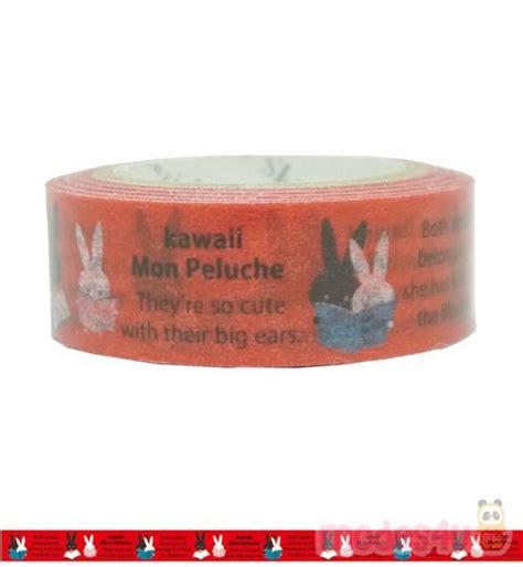 Ruban De Masquage D Co En Washi Shinzi Katoh Rouge Avec Des Lapins Qui