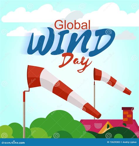 Global Wind Day 15 Jun Stock Vector Illustration Of Cloud 72629383