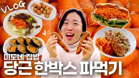 Vlog 당근으로 할 수 있는 건 다해봤어요🥕 주먹밥 당근주스 볶음밥 칼국수 당근 라페 샌드위치 김밥 Youtube