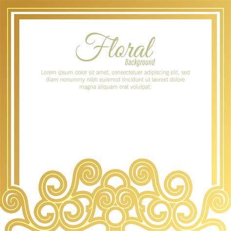 Premium Vector | Floral background golden banner design