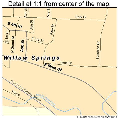 Willow Springs Missouri Street Map 2980098