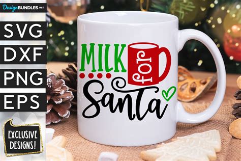 Milk For Santa Svg Dxf Png Eps