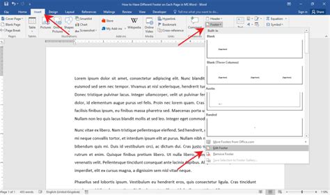 How to Have a Different Footer on Each Page in MS Word - OfficeBeginner