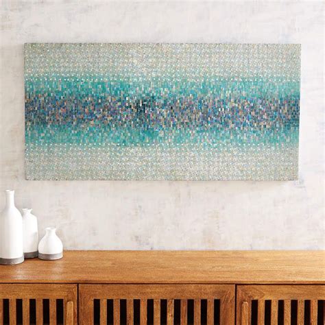 Pier Imports Teal Striations Mosaic Wall Panel Mosaic Wall Mosaic