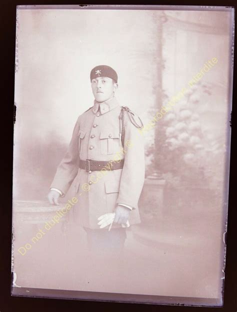 photographie négatif sur plaque de verre Militaria 4e régiment