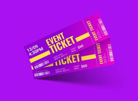 Event Ticket Design And Mockup Template Mediamodifier