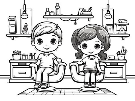 Hair Salon Coloring Page for Kids | Free Printable