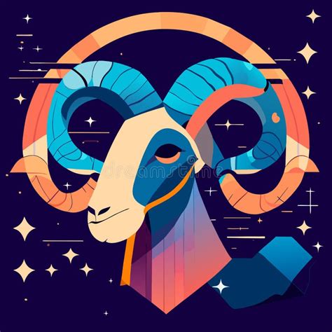 Zodiac Sign Capricorn Vector Illustration In Flat Style Stock Vector