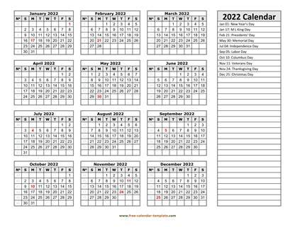 Free Printable 2022 Calendar With Week Numbers – Weekly 2022 Calendar