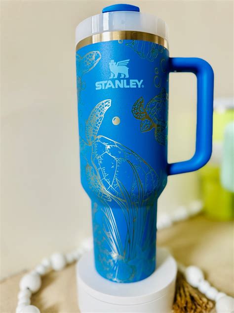 Sea Turtles Engraved Authentic Stanley Quencher Oz Azure Stanley