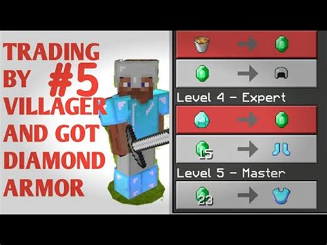 Trading With Villager And Getting Diamond Armor Minecraft Youtube