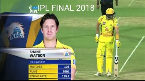 Csk Vs Srh Ipl 2018 Final Highlightshane Watson 117 In 57 Balls Csk