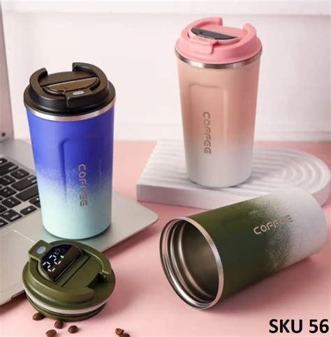 Termos Kopi Travel Mug Anti Tumpah Termos Suhu Indikator Digital