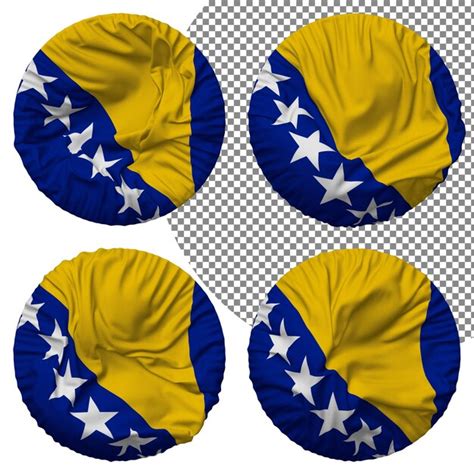 Premium Psd Bosnia And Herzegovina Flag Round Shape Isolated