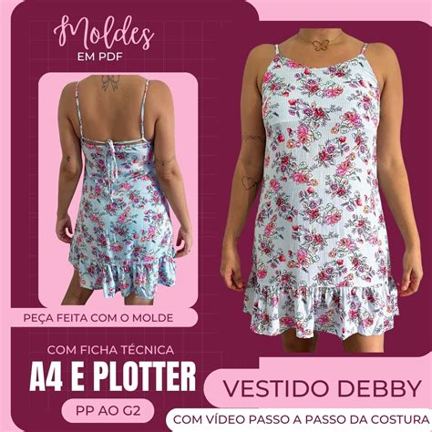 Vestido Debby Molde Em Pdf Casini Moldes Hotmart