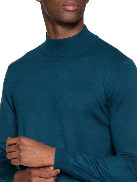 Blusa Masculina Tricot Básico Gola Alta Basiq Men Azul Oqvestir