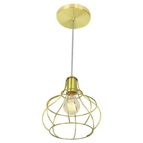 Lustre Pendente Luminária Aladim Aramado Dourado no Shoptime