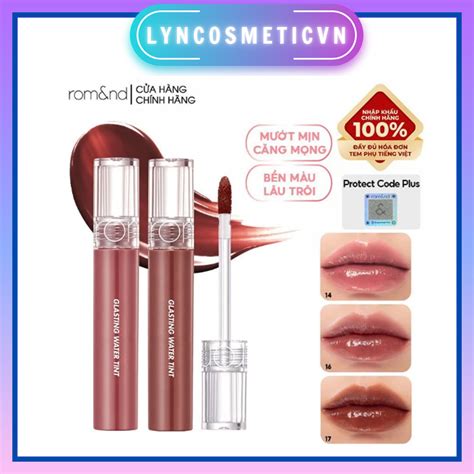 [màu 1 17] Son Tint Nước Siêu Lì Lâu Trôi Romand Glasting Water Tint