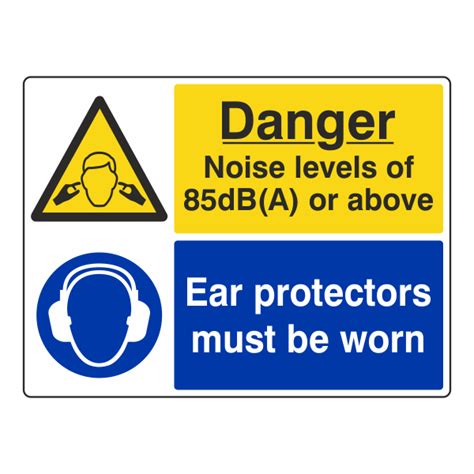 Noise Levels 85dba Or Above Ear Protectors Sign Large Landscape