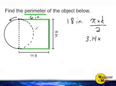 Finding The Perimeter Of A Semi-Circle Attached To A Square - YouTube