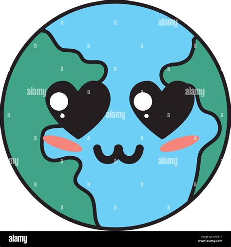 Kawaii Cute Tender Earth Planet Stock Vector Image And Art Alamy