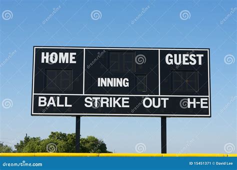 Baseball Field Scoreboard Stock Image - Image: 15451371