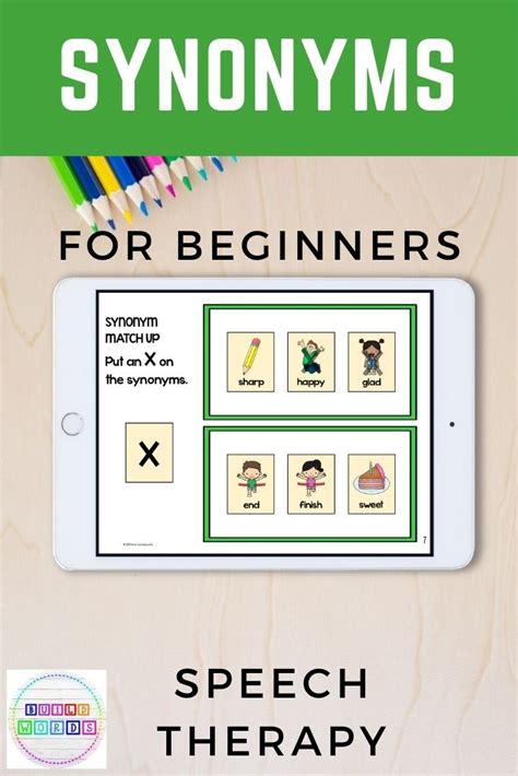 Synonyms Beginner Level Vocabulary Digital And Print Speech Therapy Activity Language Therapy