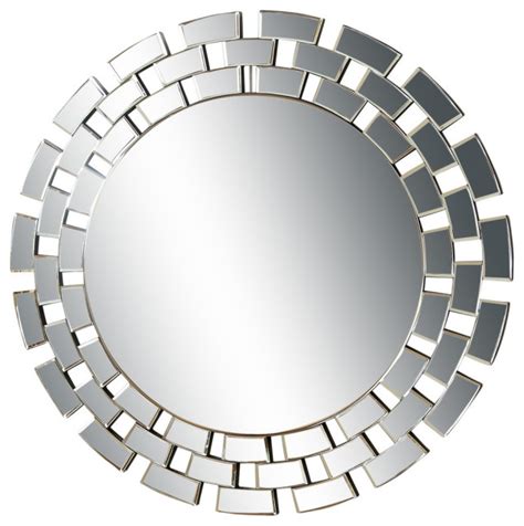 Devon Round Wall Mirror Silver Contemporary Wall Mirrors By