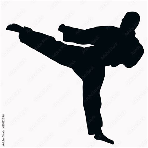 Sport Silhouette - Karate Kick Stock Vector | Adobe Stock