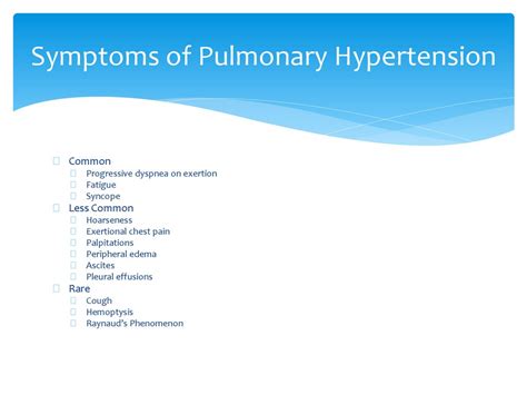 Pulmonary Hypertension Recognition Diagnosis And Office Based