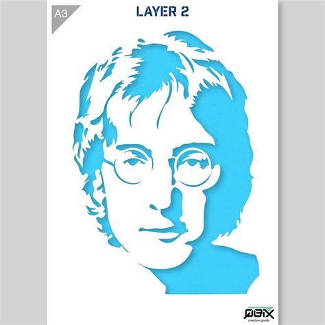 John Lennon Stencil The Beatles Stencil 2 Layers A3 Size Etsy Australia