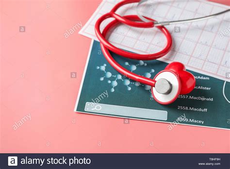 Free Download Medical Stethoscope Red Heart And Cardiogram On Color